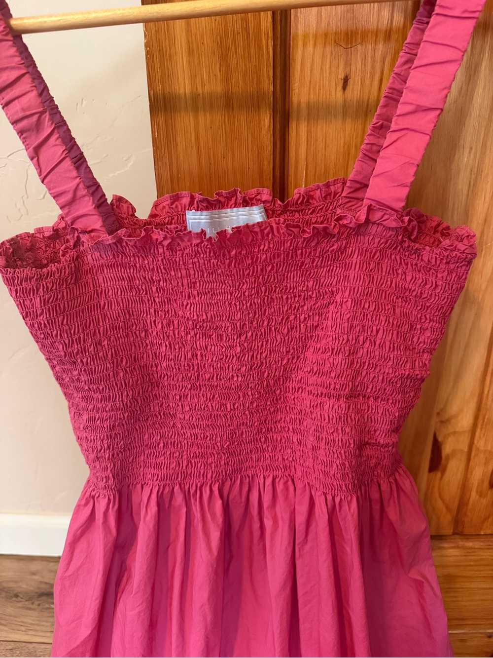 Hill House Home The Ellie Smocked Tiered Nap Dress - Bright Pink size XL - Picture 3 of 9